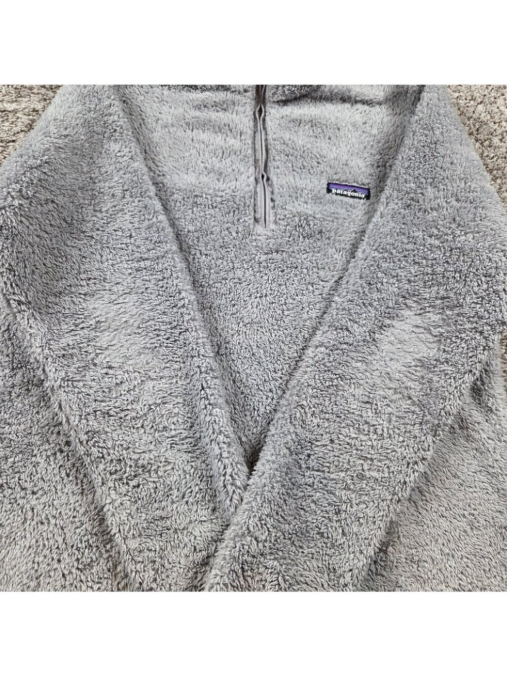 Patagonia Jacket Womens Large Gray Los Gatos Quarter Zip Sherpa Fleece - Picture 7 of 11